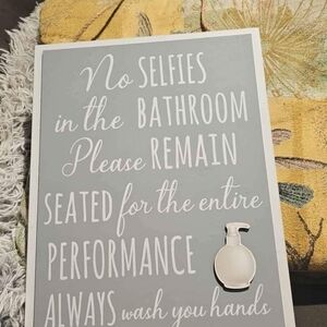 Humorous Gray Bathroom Sign